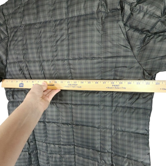 Nau Down Puffer Jacket XL Women Gray Plaid Quilted Stand Collar Recycled - Picture 5 of 13